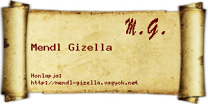 Mendl Gizella névjegykártya